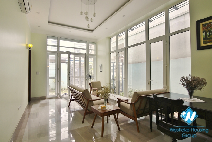 The house has beautiful three-bedroom space for rent in Hoan Kiem